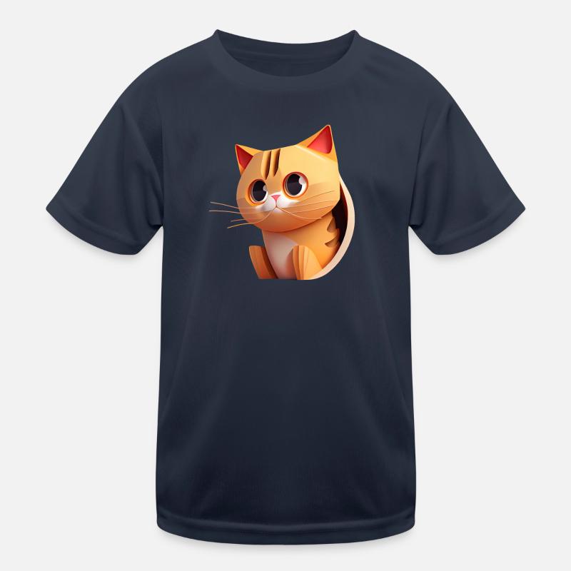Cute Cartoon Kiddy Cat Kids Functional T-Shirt