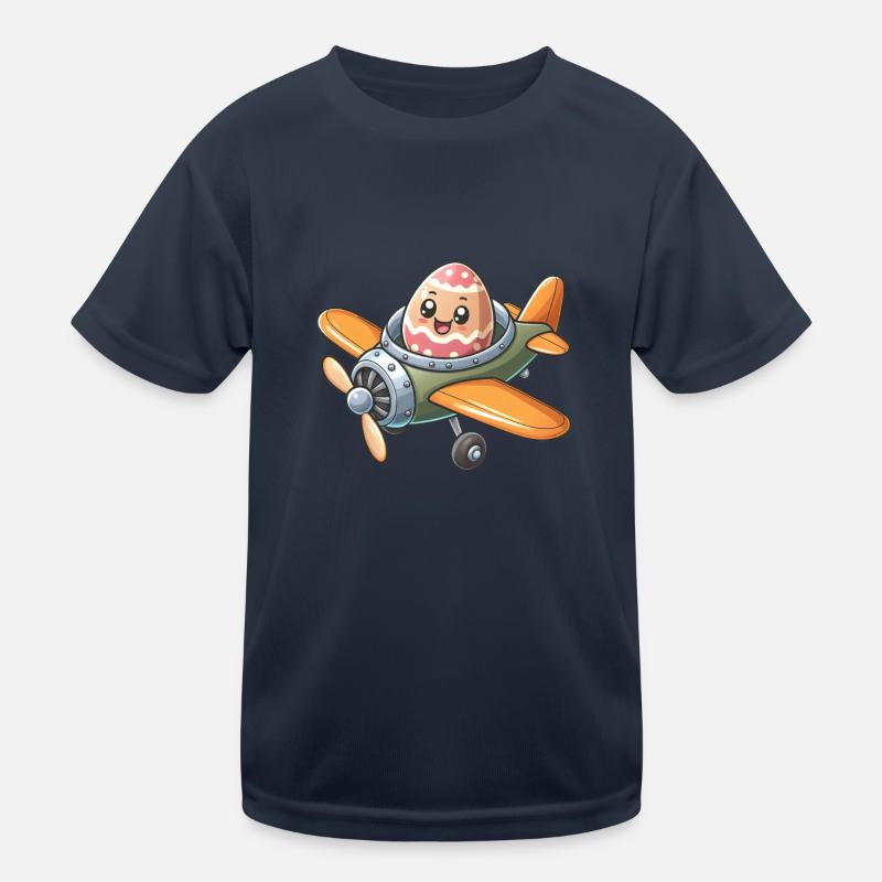 Easter Egg Airplane Pilot Design Kids Functional T-Shirt