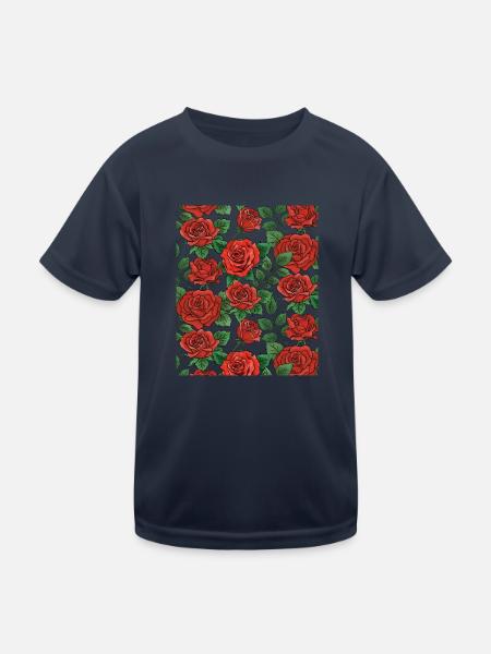 Motif Roses - T-shirt sport Enfant - bleu marine - Devant