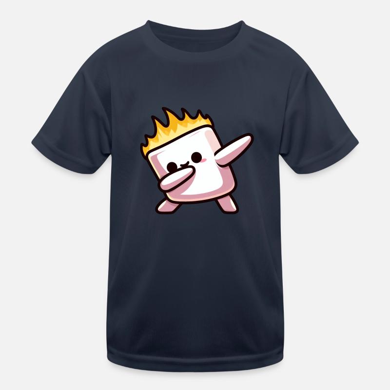 Marshmallow Fire Flame Grilling Dab T-shirt sport Enfant
