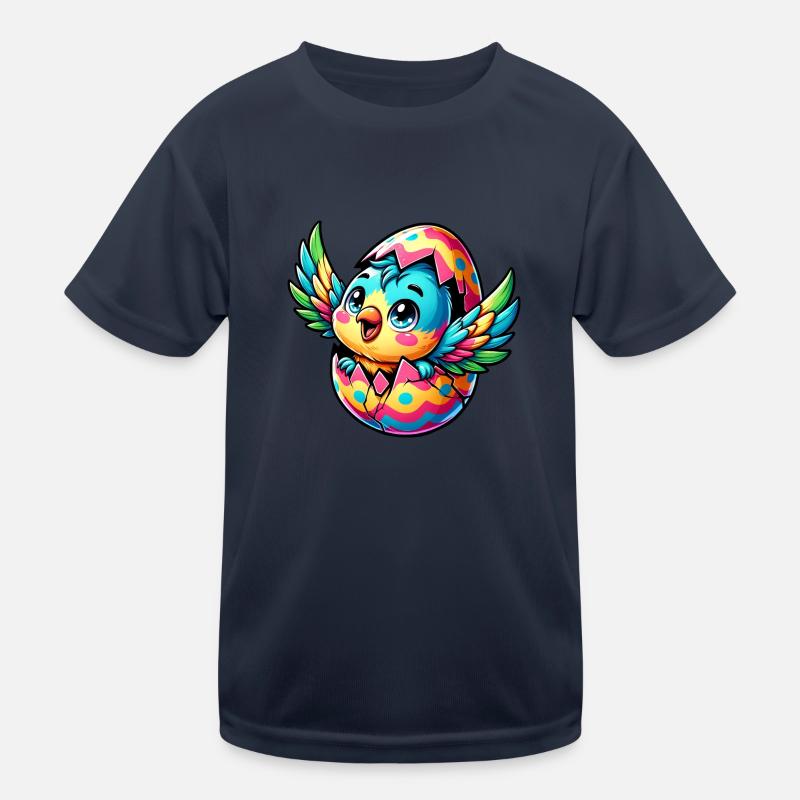 Easter Parrot Hatches from Egg Kids Functional T-Shirt