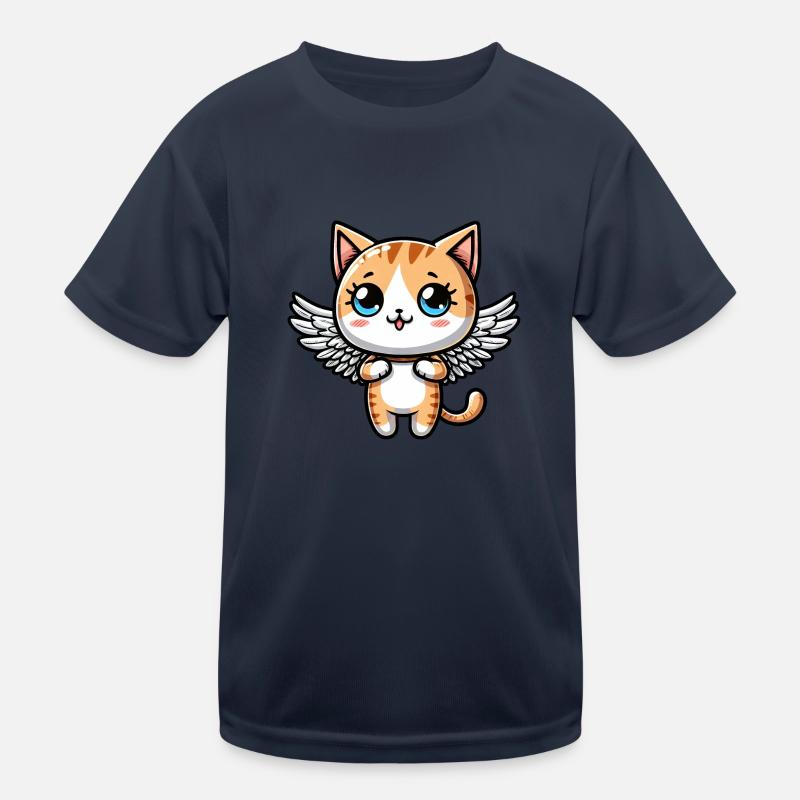 Chat de bande dessinée mignon avec des ailes d’ange T-shirt sport Enfant