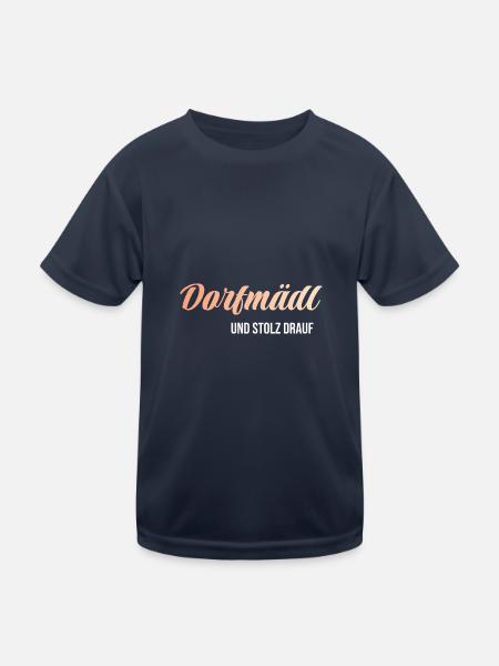 Dorfmädel Dorfmädchen Dorf Dorfmädl Damen - Kinder Funktions-T-Shirt - Navy - Vorne