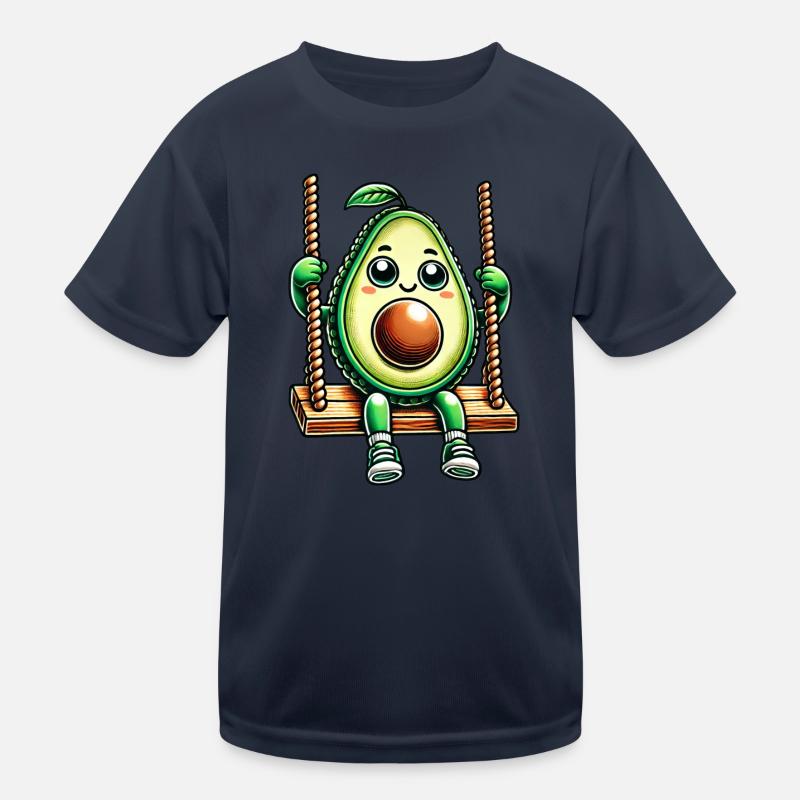 Mignon avocat balançoire terrain de jeu dessin animé T-shirt sport Enfant