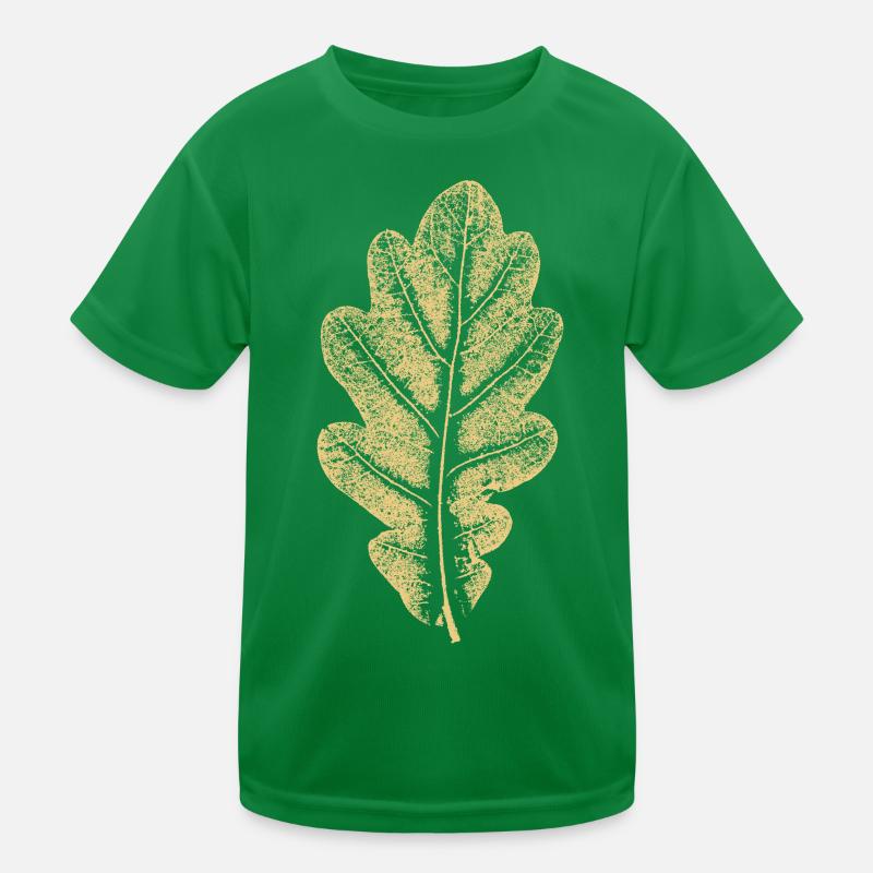 Eichenblatt - Khaki- Blatt/ Eiche/ Baum Kinder Funktions-T-Shirt