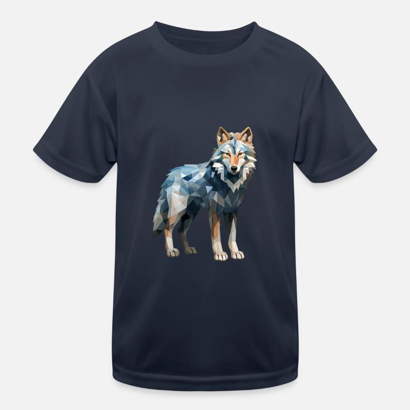 Wolf Geometrisch Zeichnung Kinder Funktions-T-Shirt