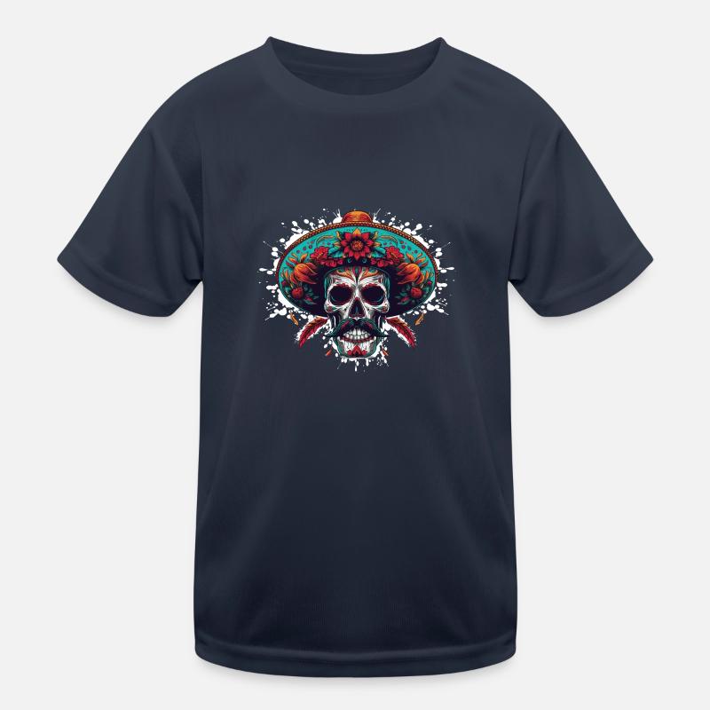 Mexican Skull Kids Functional T-Shirt