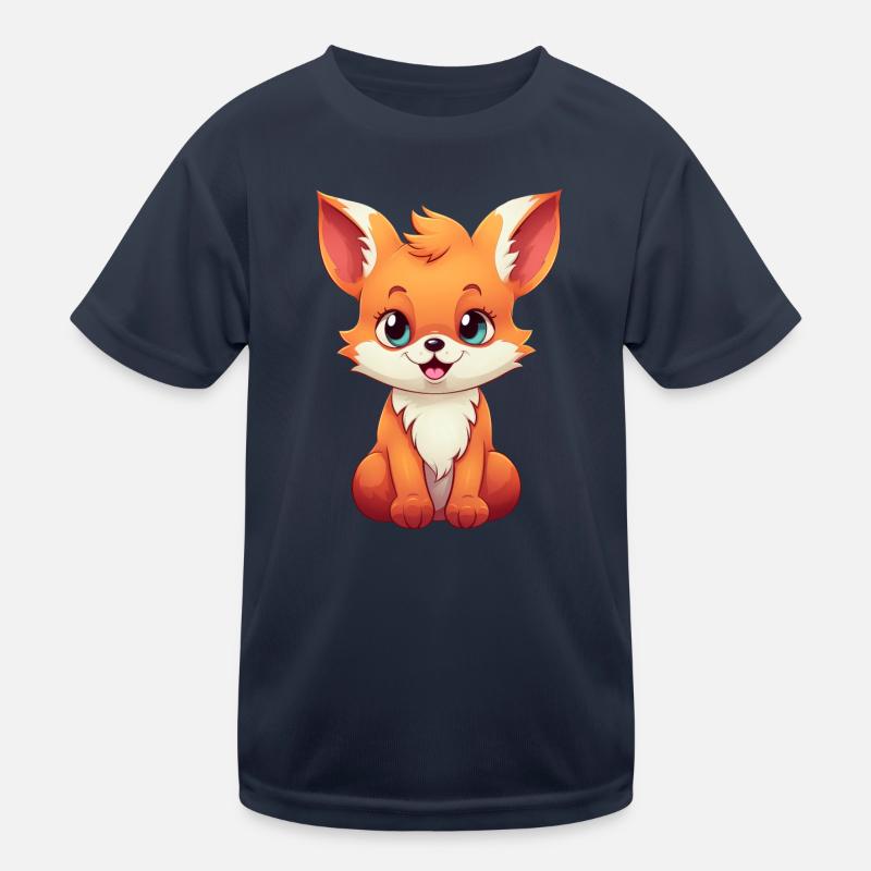 Süßer Comic Rotfuchs: Entspanntes Sitzen Kinder Funktions-T-Shirt