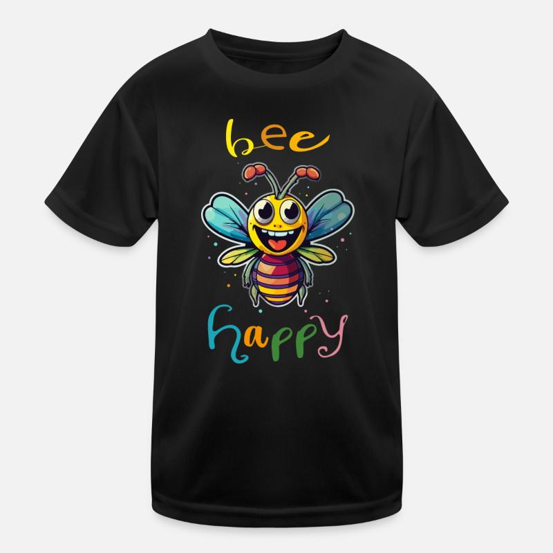 bee happy, lucky bee, sei glücklich Kinder Funktions-T-Shirt