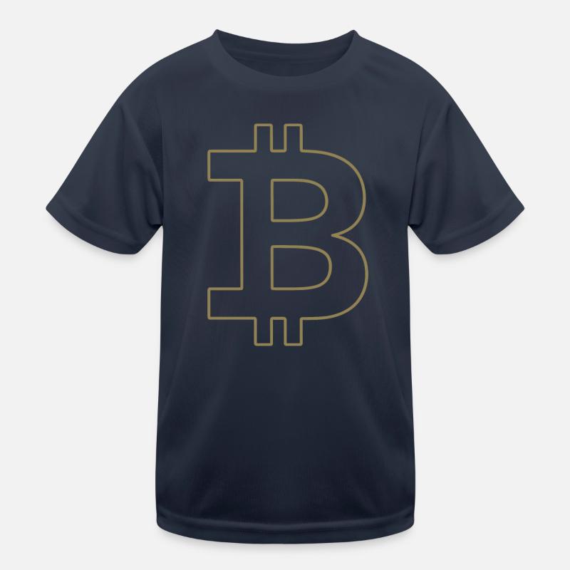 Bitcoin Logo Silhouette Valuta Digitale Maglietta sportiva per bambini