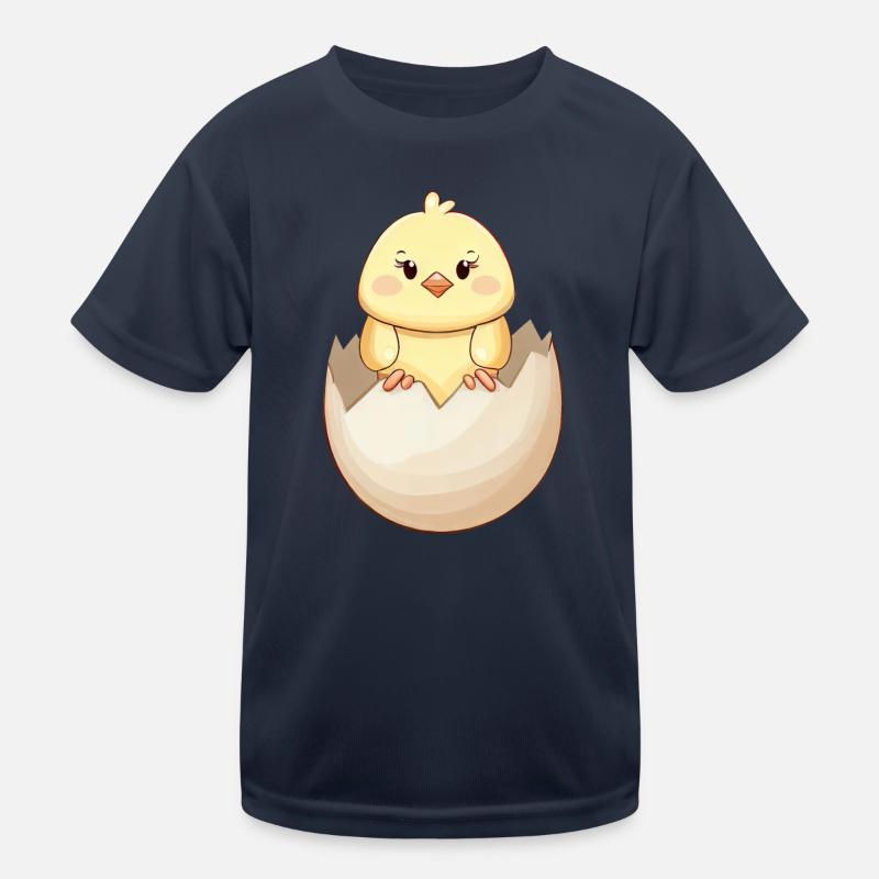 Cute kawaii chick, hatching from eggshell Kids Functional T-Shirt