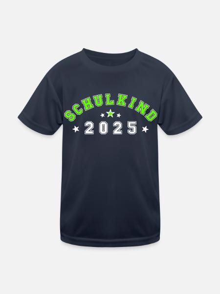 Schulkind 2025 - Geschenk Einschulung 2025 - Kinder Funktions-T-Shirt - Navy - Vorne