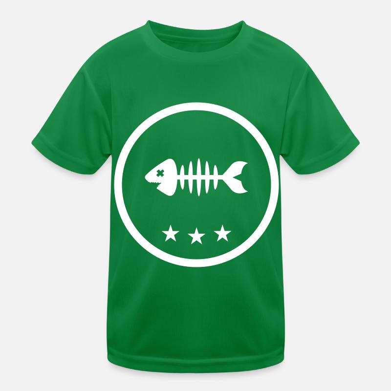 Fish Symbol Bone Bones Kids Functional T-Shirt