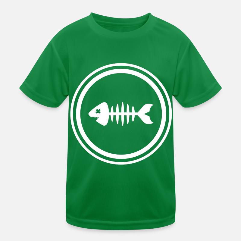 Fisch Symbol Knochen Gräte Kinder Funktions-T-Shirt