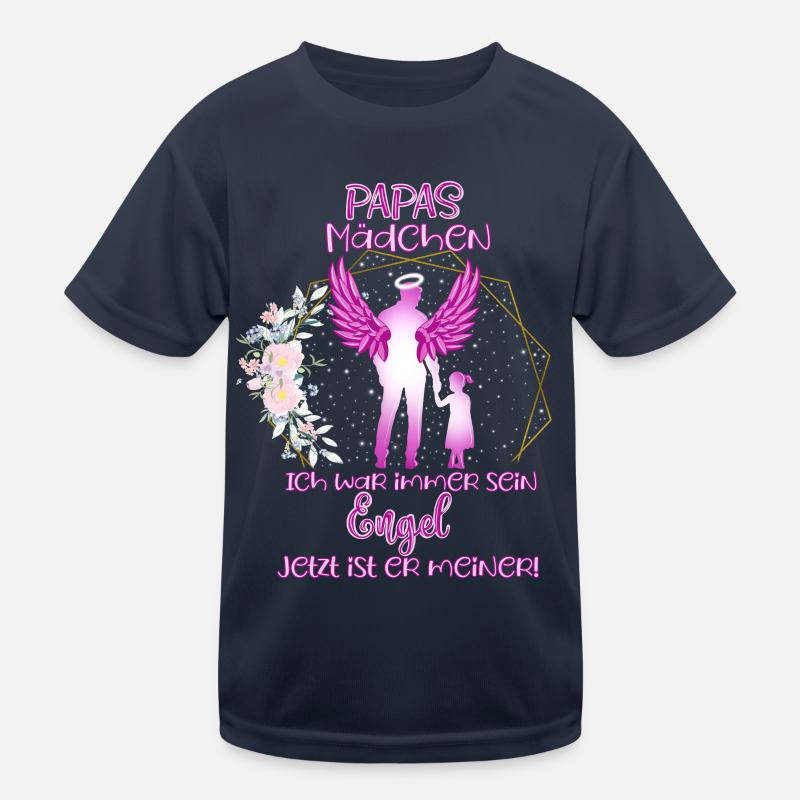 Papas Mädchen Erinnerung Geschenk, Papas Engel Kinder Funktions-T-Shirt