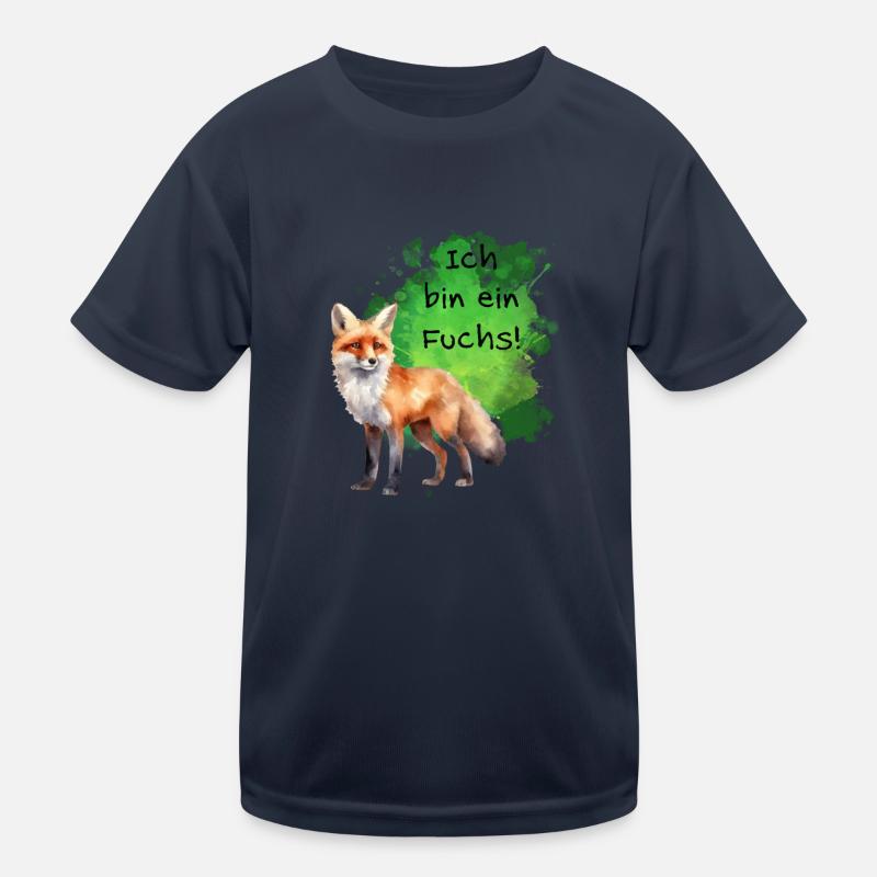 Ich bin ein Fuchs! - Kinder Funktions-T-Shirt - Navy