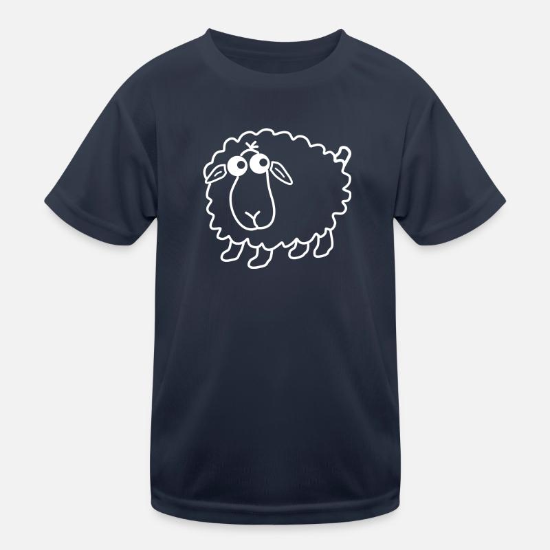 Sheep - white contour Kids Functional T-Shirt