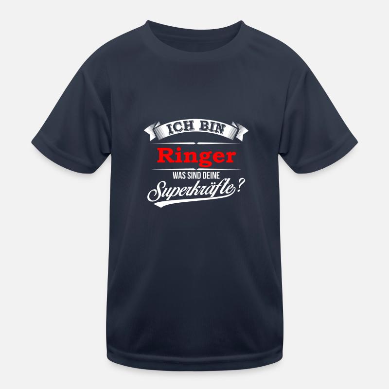 Ringer Ringerin Ringen Ringkampf Superkräfte - Kinder Funktions-T-Shirt - Navy