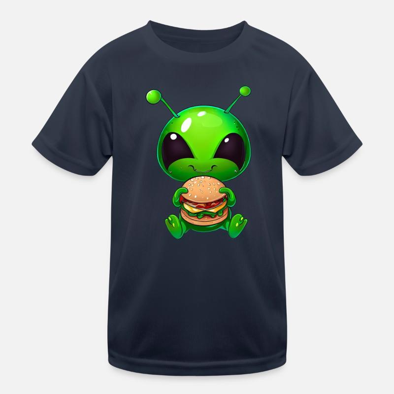 Hungry Alien: Cheeseburger Devourer Kids Functional T-Shirt