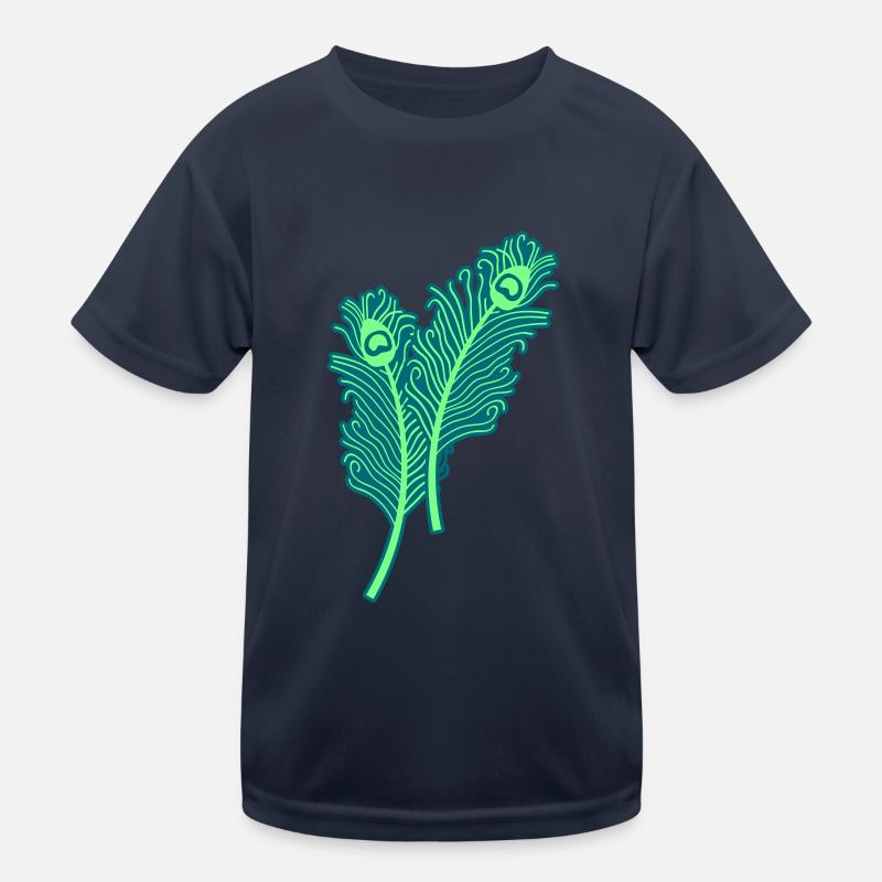 Peacock Feathers Kids Functional T-Shirt
