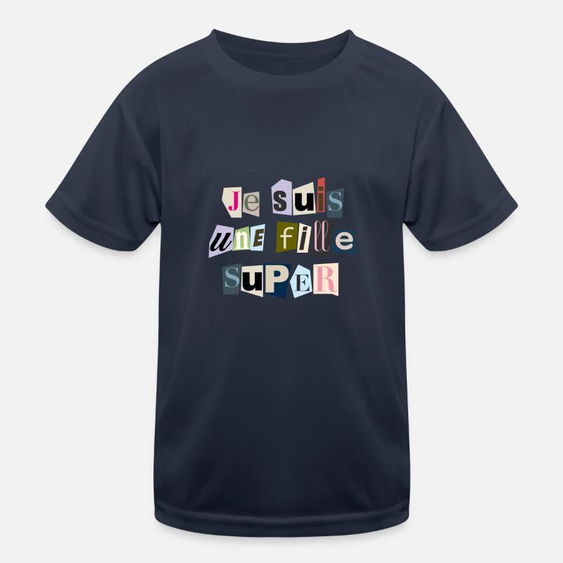 Ich bin ein Super-Mädchen - Kinder Funktions-T-Shirt - Navy