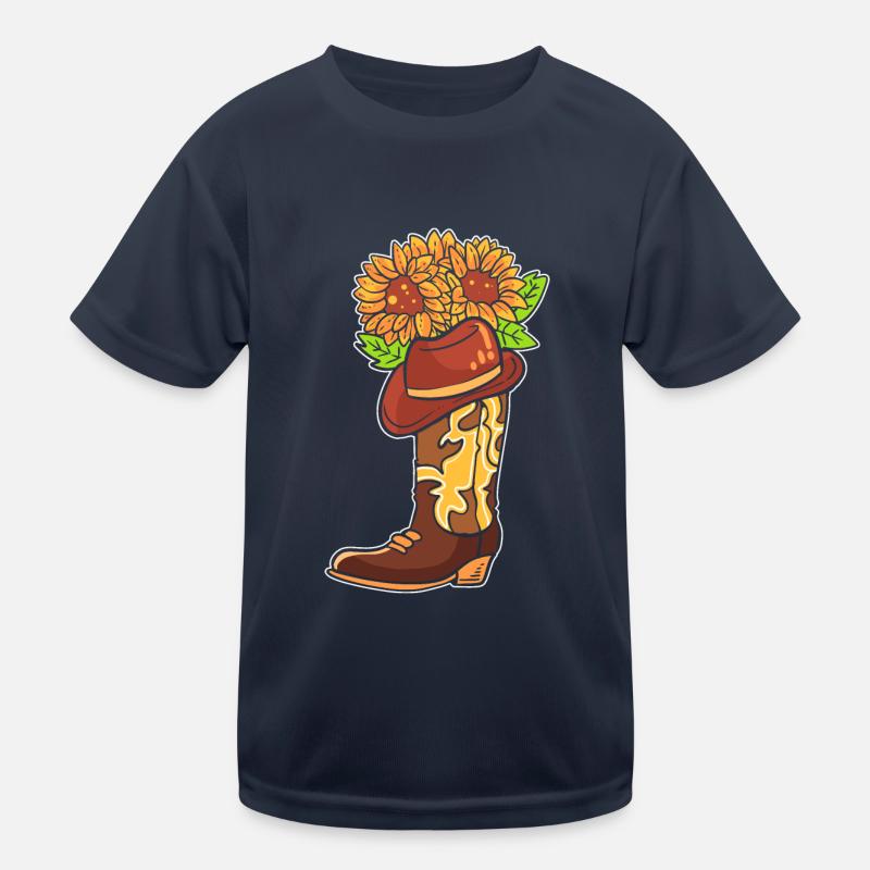 Bottes de cow-boy avec cavalier de fleurs T-shirt sport Enfant