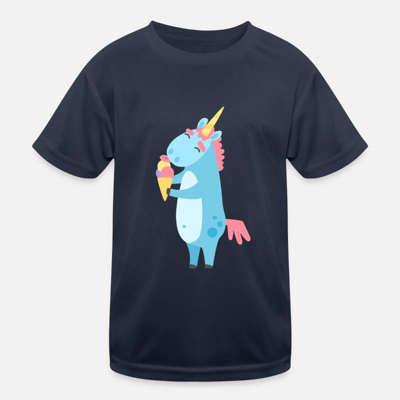 Einhorn mit Eis Kinder Funktions-T-Shirt