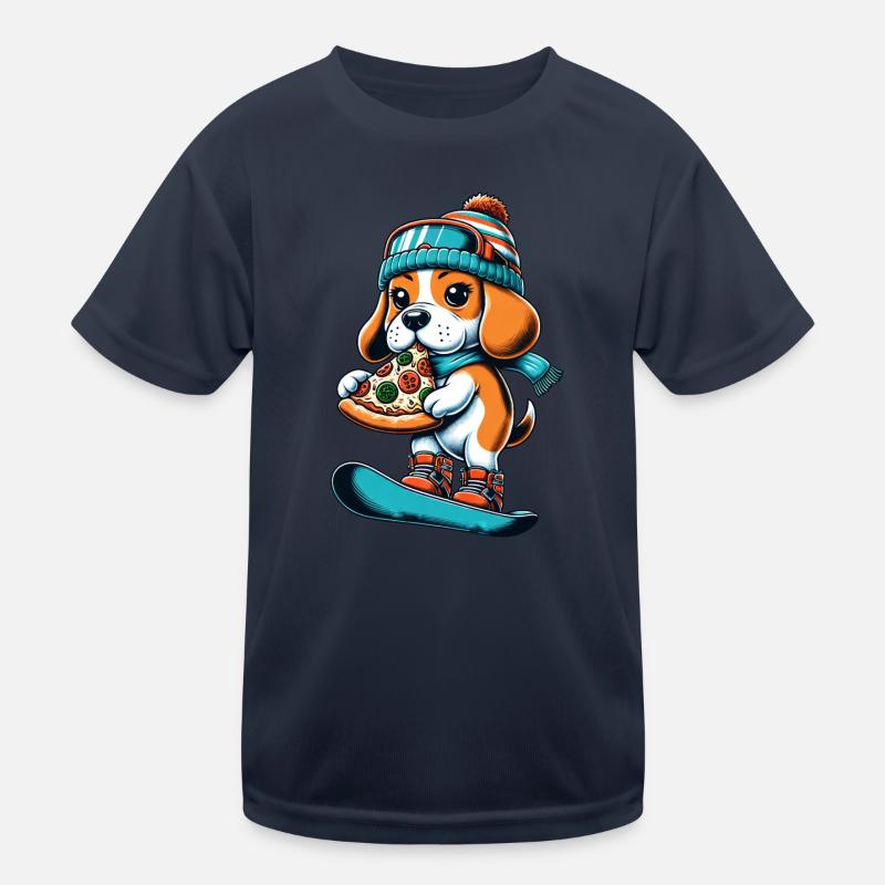 Beagle Snowboarder: Pizza-Abfahrt Kinder Funktions-T-Shirt