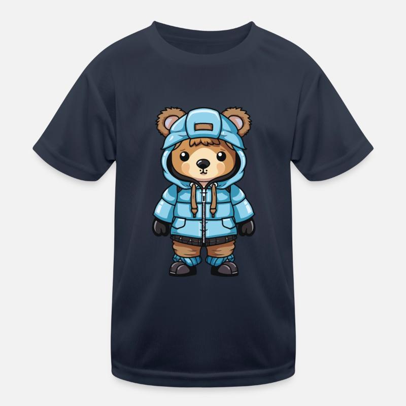 Bear Winter Comic Kids Functional T-Shirt