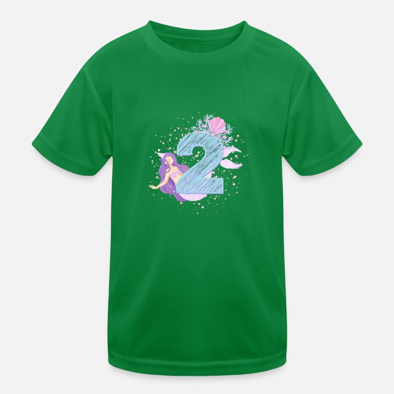 Zweiter Geburtstag Meerjungfrau Mädchen Kinder 2. Kinder Funktions-T-Shirt