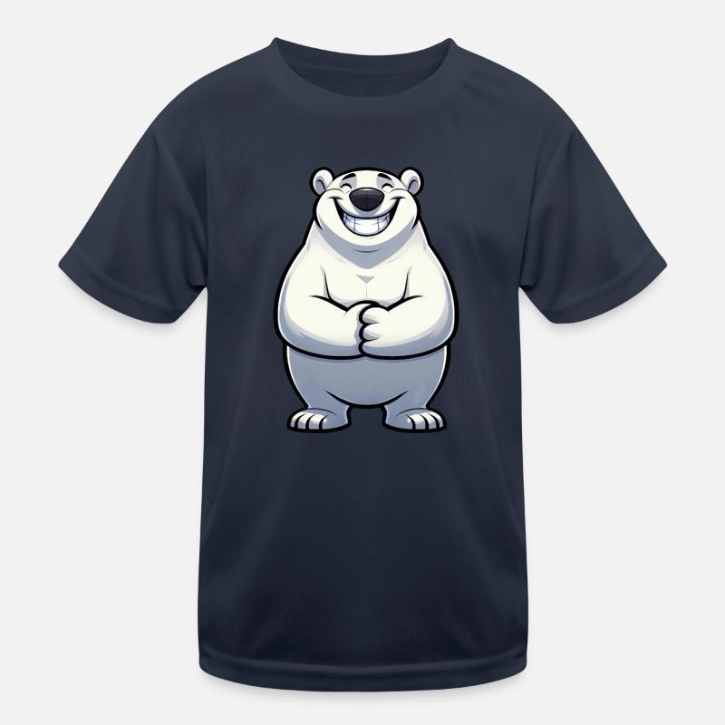 Satisfied Polar Bear Comic North Pole Pride Cool Kids Functional T-Shirt