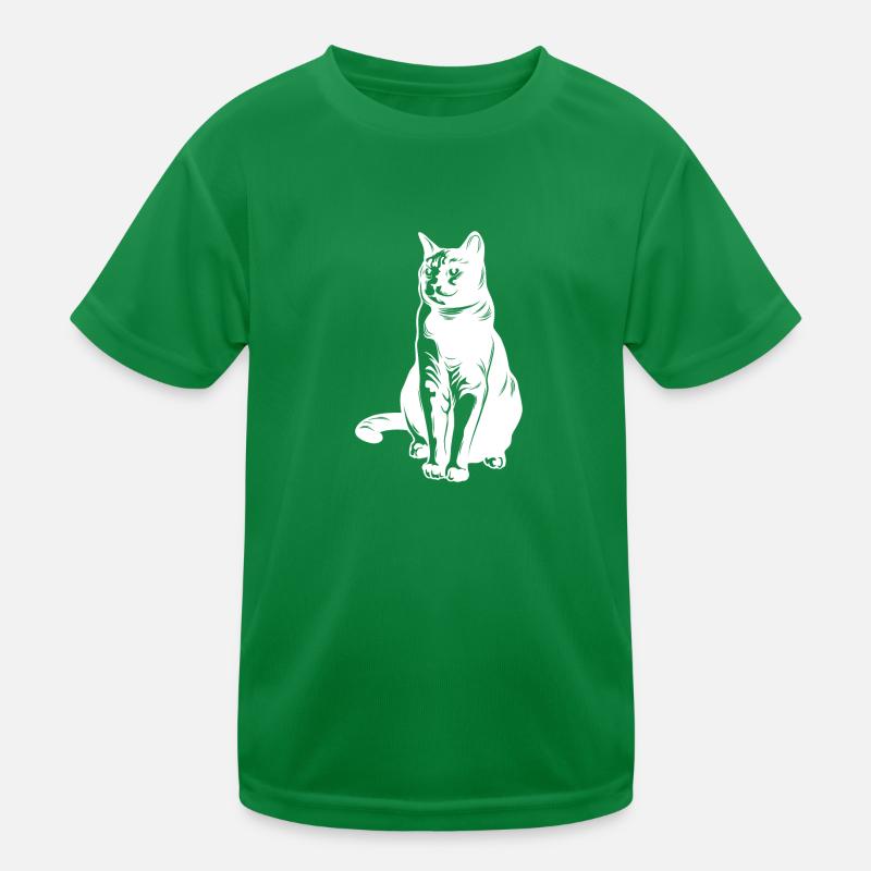 Silhouette d’animal de chat T-shirt sport Enfant