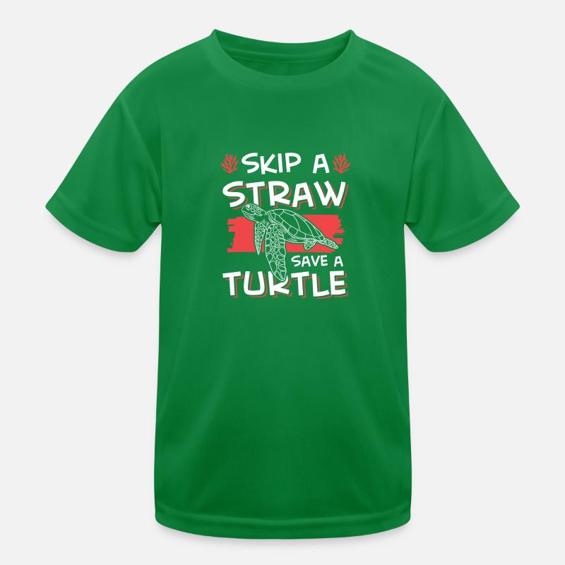 Save the Ocean Turtle Kids Functional T-Shirt