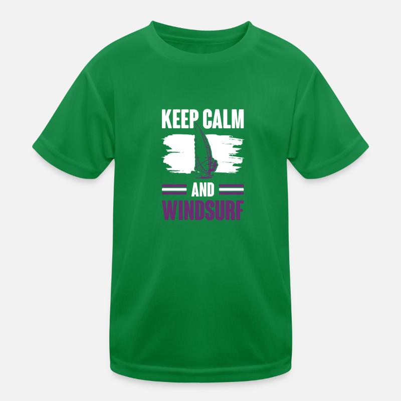 Keep Calm Windsurfing Kids Functional T-Shirt
