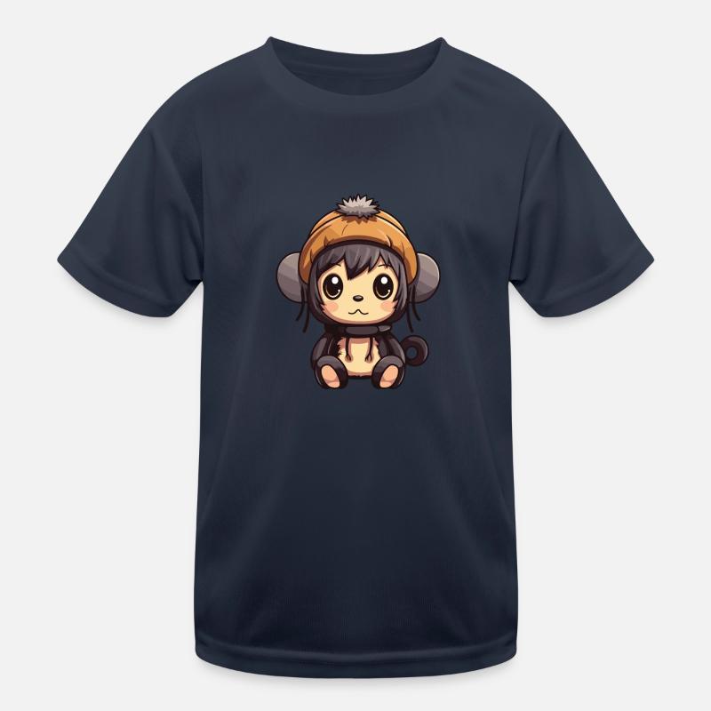 Monkey Winter Comic Kids Functional T-Shirt