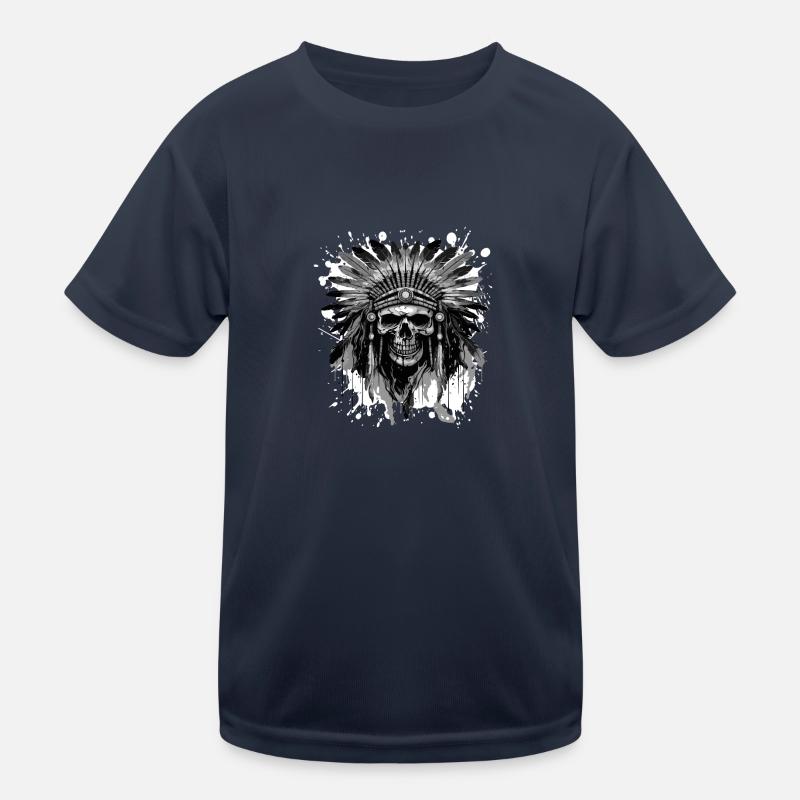 Apache Skull Native American Kids Functional T-Shirt