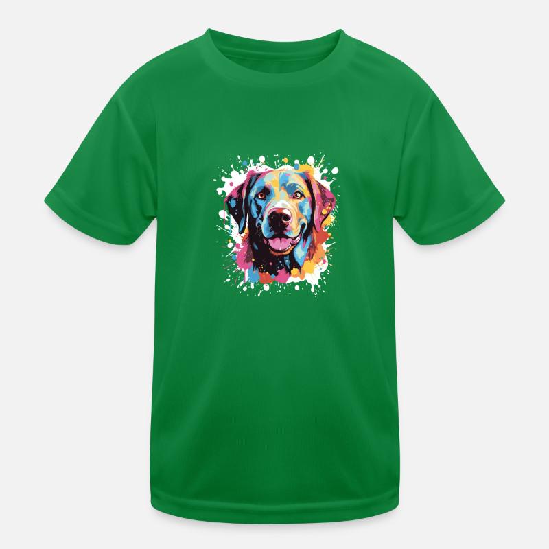 Labrador Hund Pop Art Kopf Kinder Funktions-T-Shirt