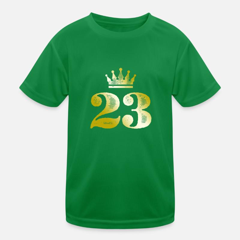 23 Number Crown Gold Kids Functional T-Shirt
