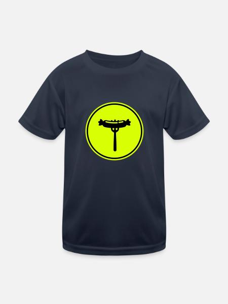 Bratwurst meat icon - Kids Functional T-Shirt - navy - Front
