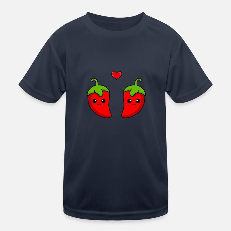 Chilli Paar Liebe Comic Kinder Funktions-T-Shirt