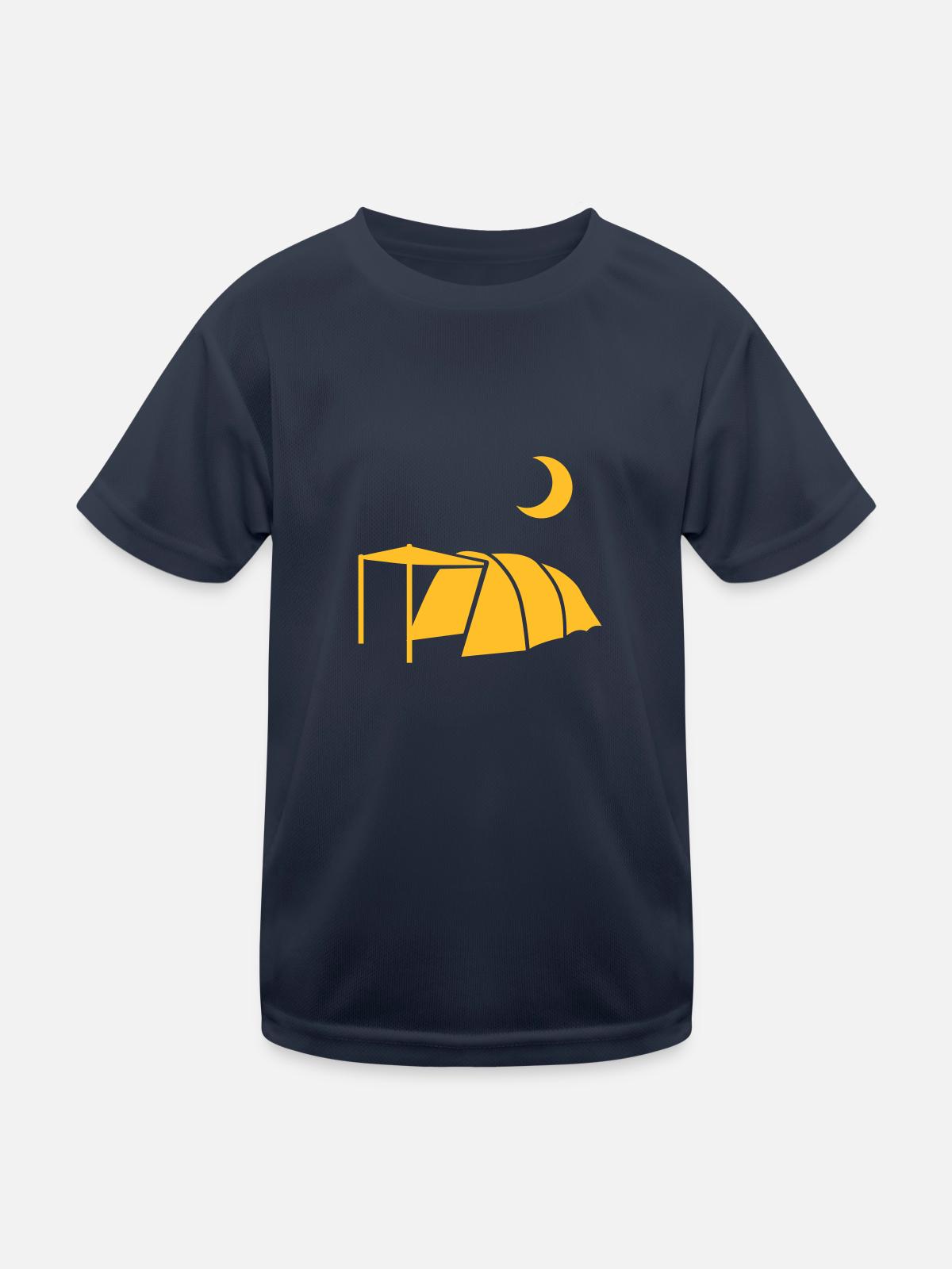 Zelt - Kinder Funktions-T-Shirt - Navy - Vorne