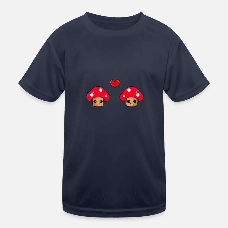 Mushroom Couple Love Comic Kids Functional T-Shirt