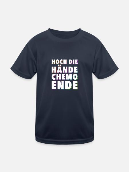 Chemo Krebstherapie Krebs Geschenk - Kinder Funktions-T-Shirt - Navy - Vorne