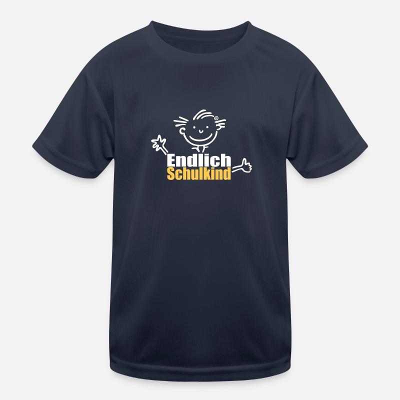 Junge: Endlich Schulkind - Kinder Funktions-T-Shirt - Navy