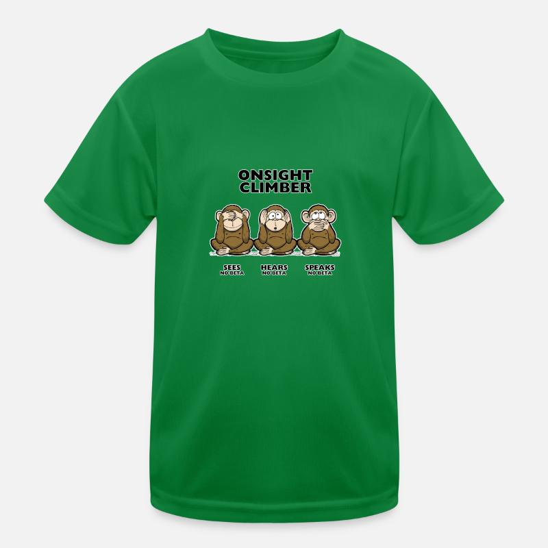 On Sight climber three wise monkey climbing t-shirt Kids Functional T-Shirt