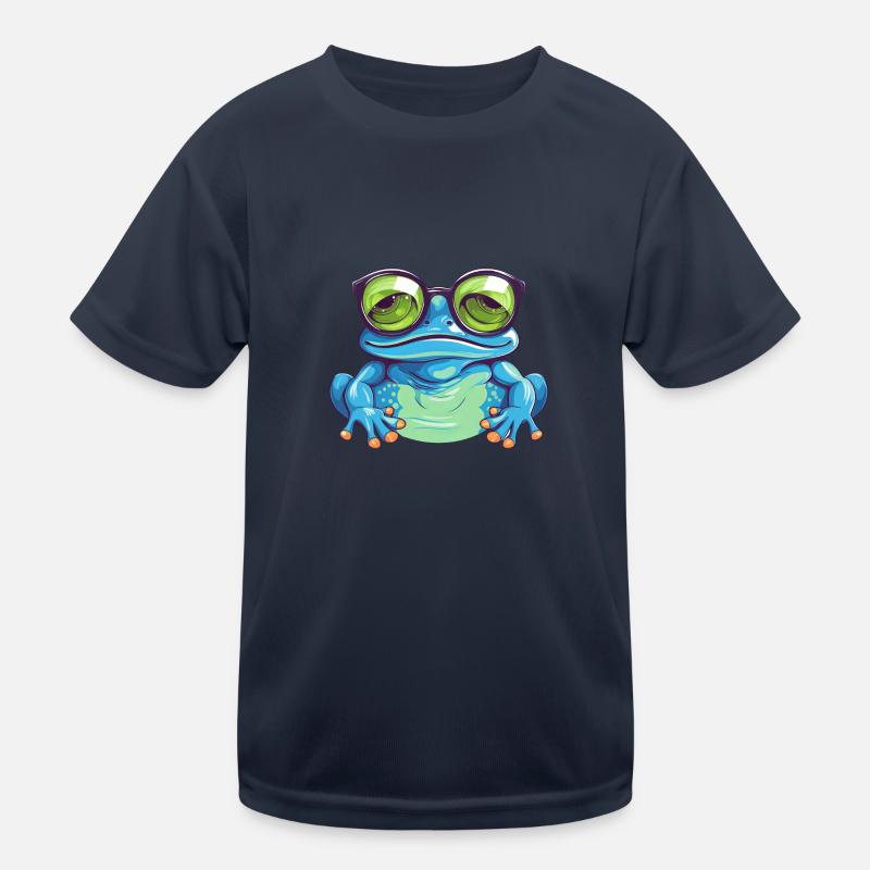 Cute frog with glasses – Nerdy Kids Functional T-Shirt
