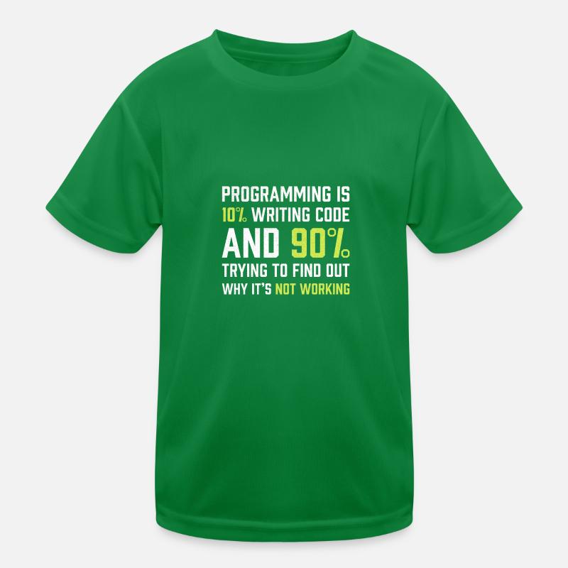 Die Programmierung besteht zu 10% aus dem Schreiben von Code | Programmierer Geschenk Kinder Funktions-T-Shirt