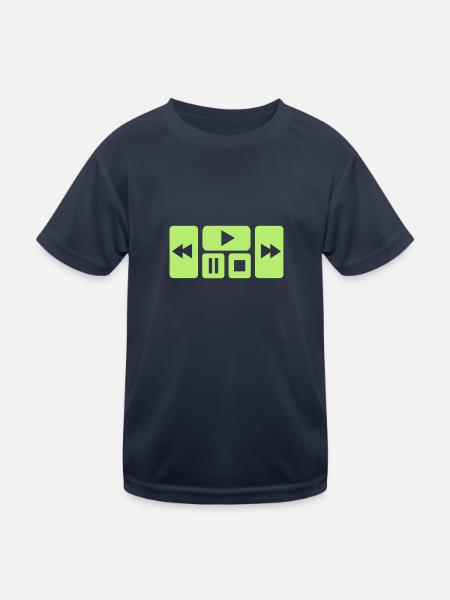 Play Button - Kids Functional T-Shirt - navy - Front