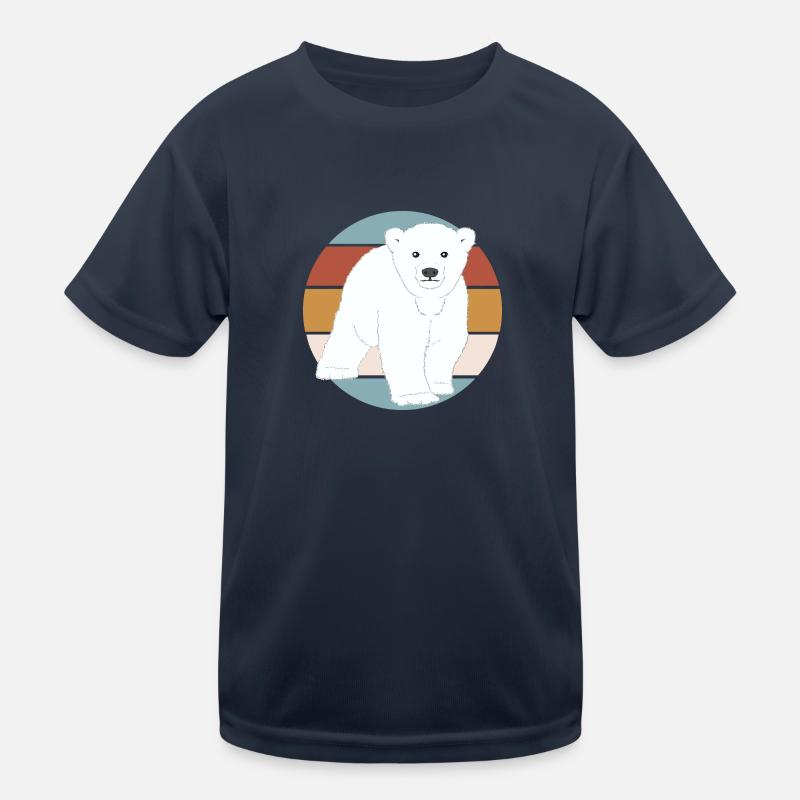 Retro Polar Bear Kids Functional T-Shirt