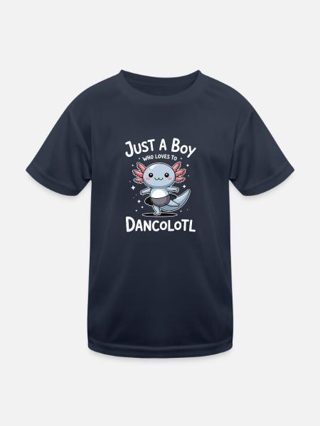 Just A boy who loves dance Ballet Dancer Gift - Kids Functional T-Shirt - navy - Front